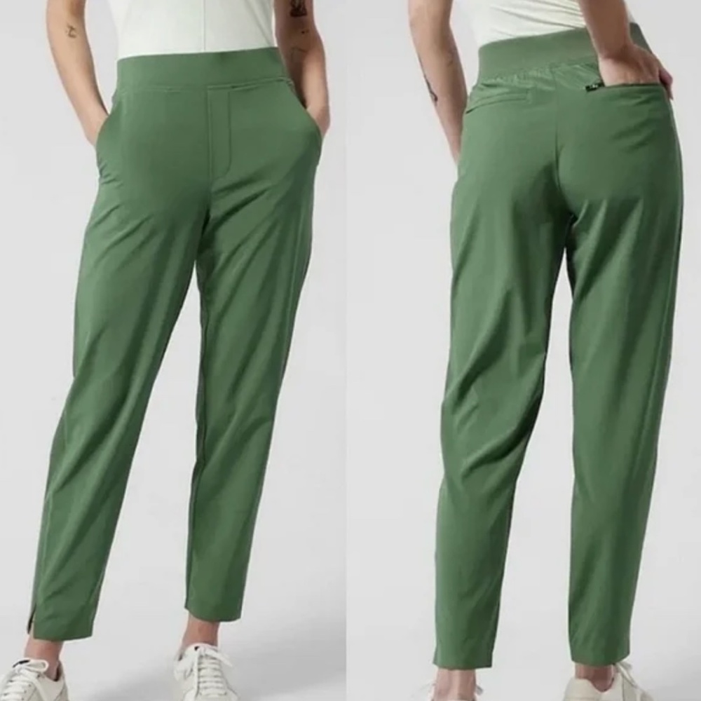 Athleta Brooklyn Ankle Pants Womens UPF Vineyard Green Size 8